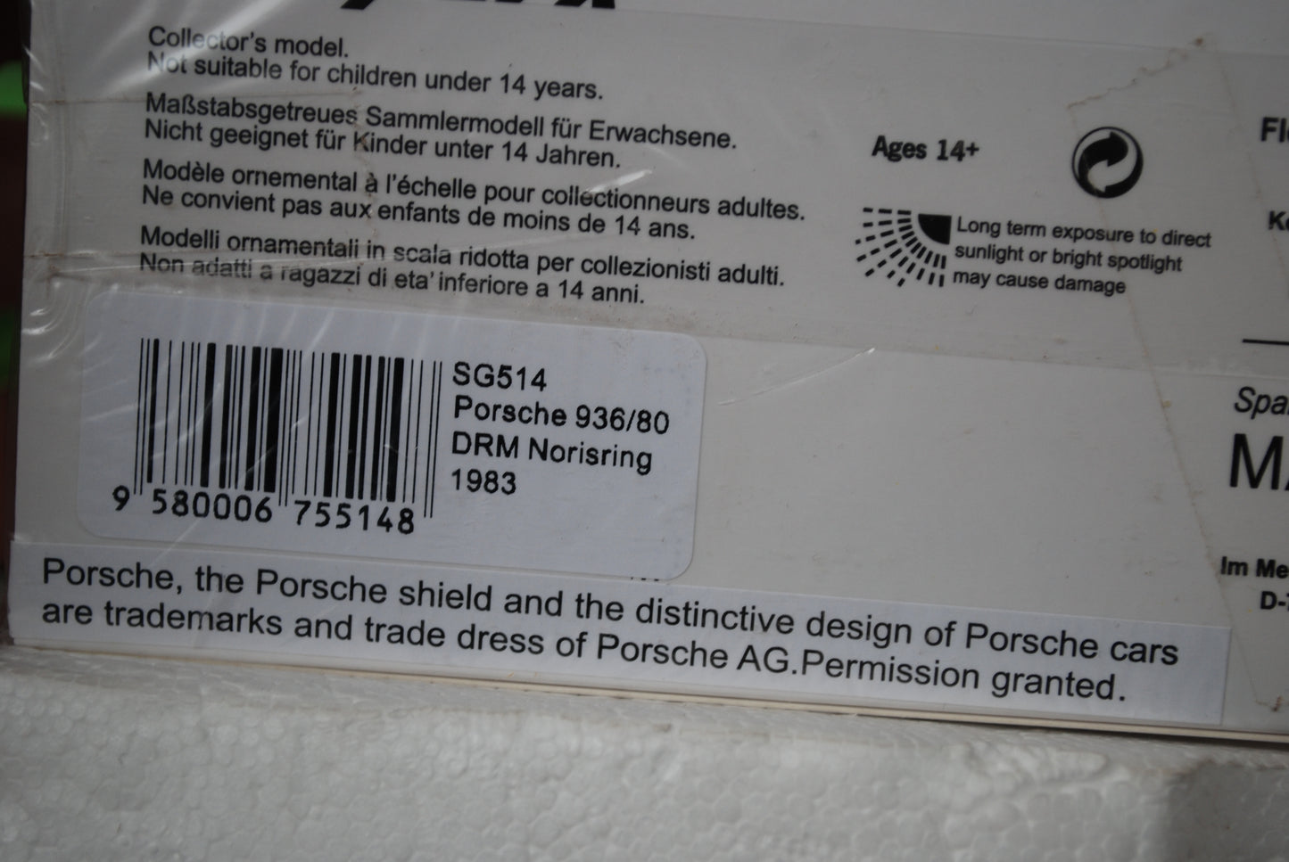 Spark 1/43 Porsche 936/80 No.3 DRM Norisring 1983 Leopold von Bayern Limited 500 SG514
