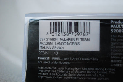 Minichamps 1/43 Lando Norris McLaren Italian GP  2021 MCL35M