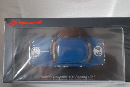 Spark 1/43 Renault Dauphine No.64 34th 12H Sebring 1957 M. Michy - M. Foulgoc S5218