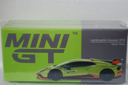 Mini GT 1/64 Lamoborghini Huracan STO Verde Citrea RHD #547