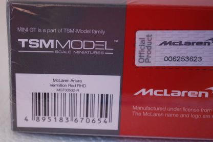 MINI GT 1/64 McLaren Artura Vermillion Red RHD #532