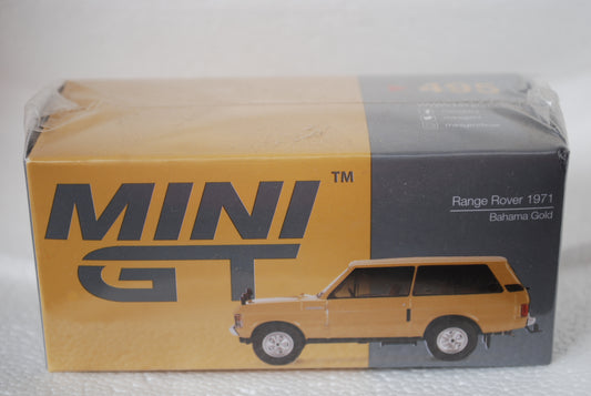 Mini GT 1/64 Scale Range Rover 1971 Bahama Gold RHD # 495