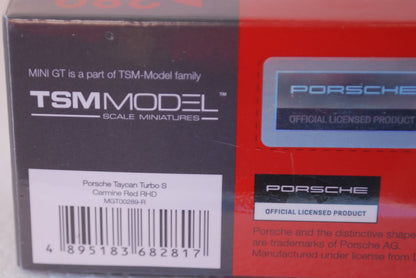 Mini GT 1/64 Porsche Taycan Turbo S Carmine Red RHD #289