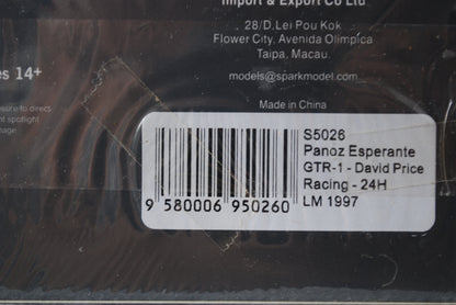 Spark 1/43 Panoz Esperante GTR-1 No.55 David Price Racing 24H Le Mans 1997 D. Bundy - D. Brabham - P. McCarthy S5026