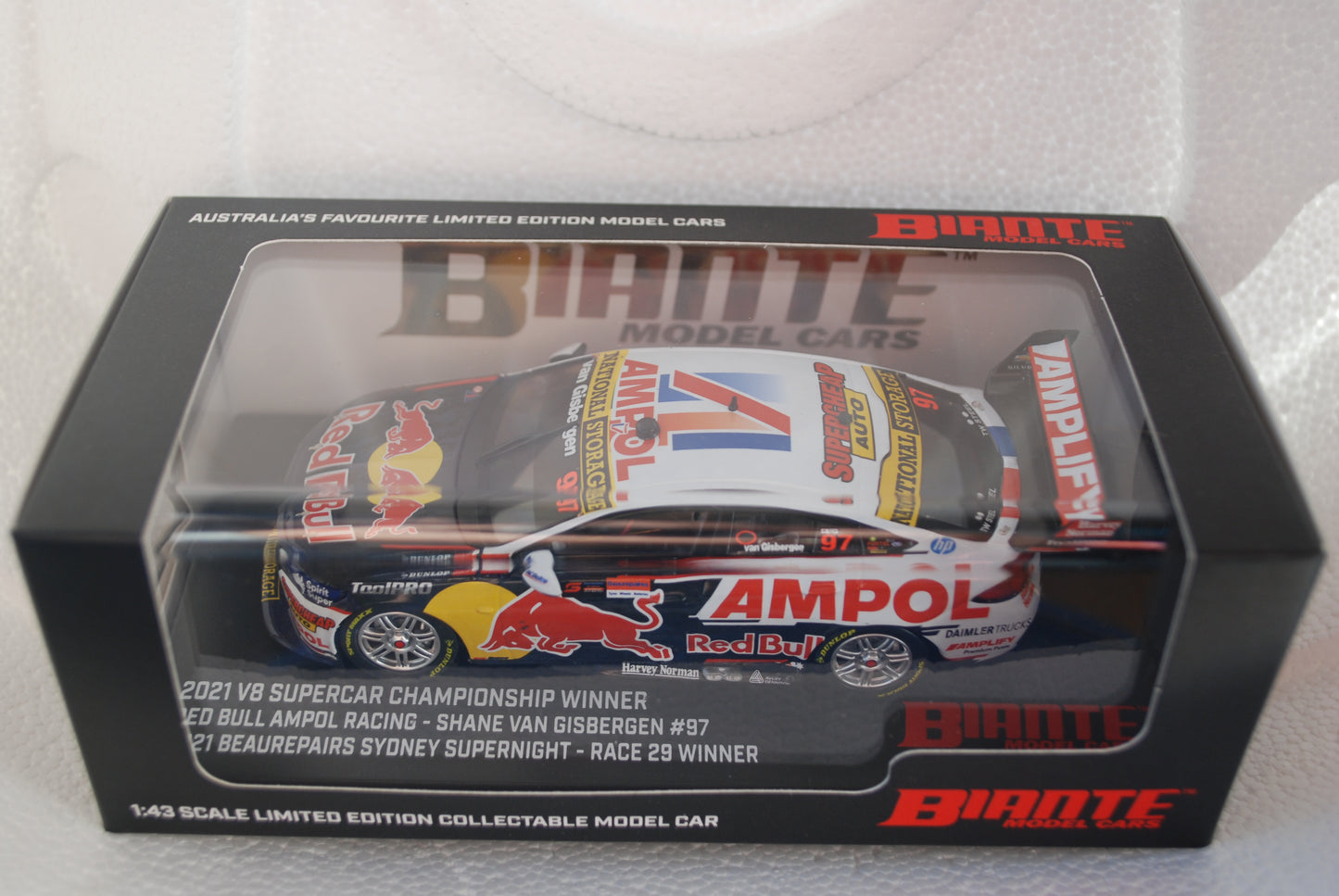 Biante 1/43 Holden ZB Commodore V8 Supercar Red Bull Van Gisbergen #97 2021 Championship winner