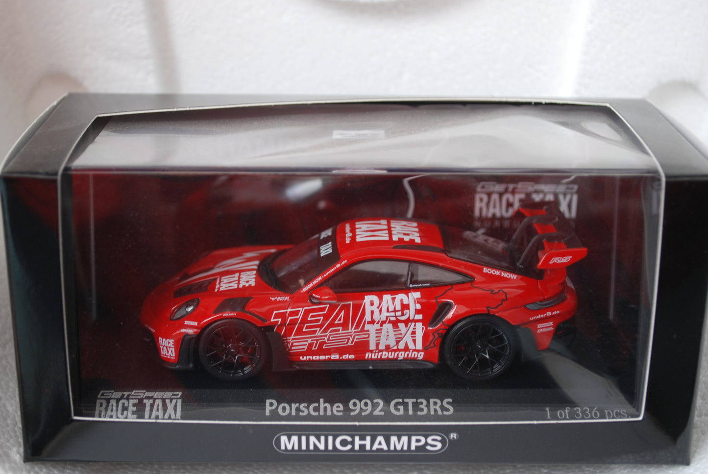 Minichamps 1/43 Porsche 992 GT3 RS 2023 Red Getspeed Race Taxi