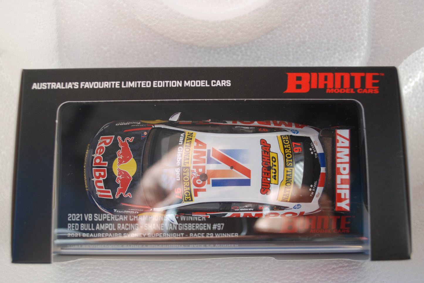 Biante 1/43 Holden ZB Commodore V8 Supercar Red Bull Van Gisbergen #97 2021 Championship winner