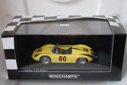 Minichamps 1/43 Porsche 718 RS61 Road America 500 Miles Don Wester 1963