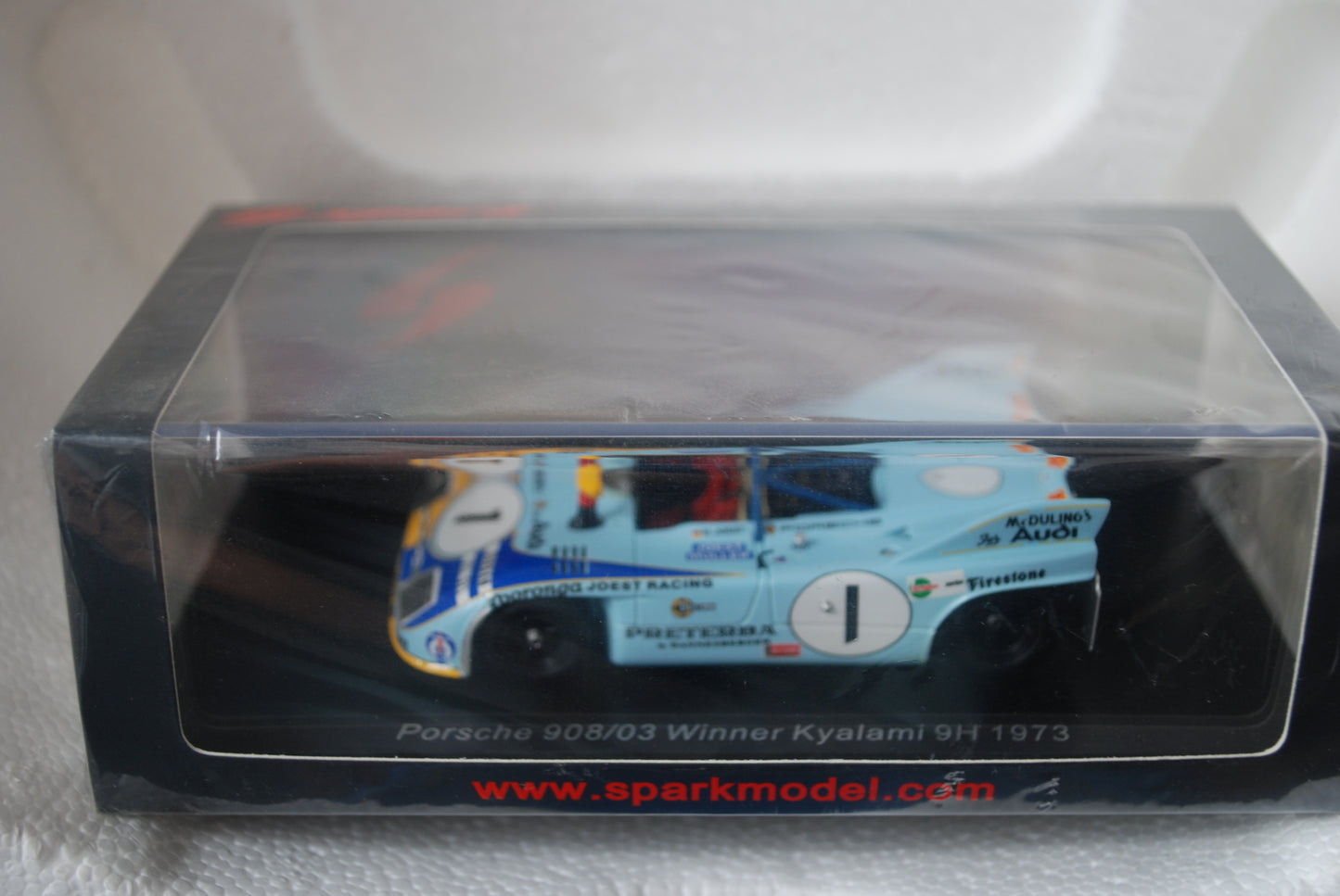 Spark 1/43 Porsche 908/03 No.1 Winner Kyalami 9H 1973 R. Jöst - H. Müller S2339