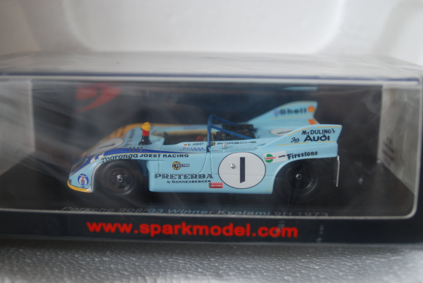Spark 1/43 Porsche 908/03 No.1 Winner Kyalami 9H 1973 R. Jöst - H. Müller S2339