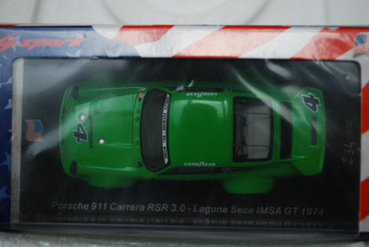 Spark 1/43 Spark 1/43 Porsche 911 Carrera RSR 3.0 No.4 Laguna Seca IMSA GT 1974 H. Haywood - B. Webbe Limited 300 US148