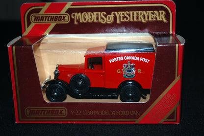 MATCHBOX YESTERYEAR Y-22 1930 MODEL A FORD VAN POSTES CANADA POST