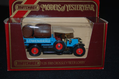Matchbox Models of Yesteryear Y-26 1918 Crossley Beer Lorry Lowenbrau