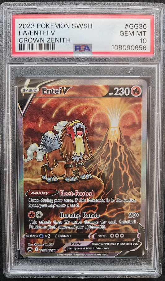 Entei V - PSA 10 - GG36/GG70 - Ultra Rare - Crown Zenith