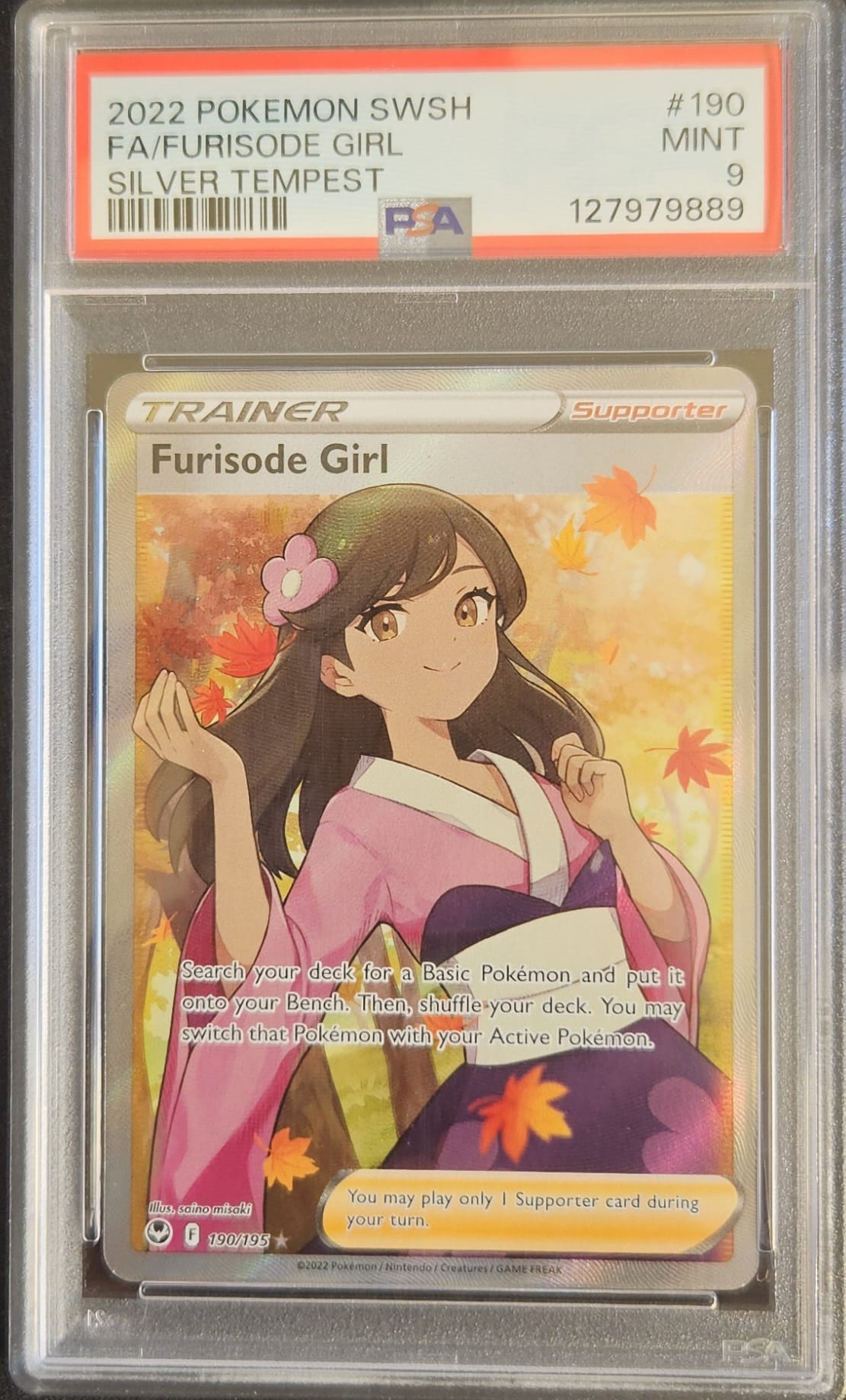 Furisode Girl - PSA 9 - 190/195 - Ultra Rare - Silver Tempest