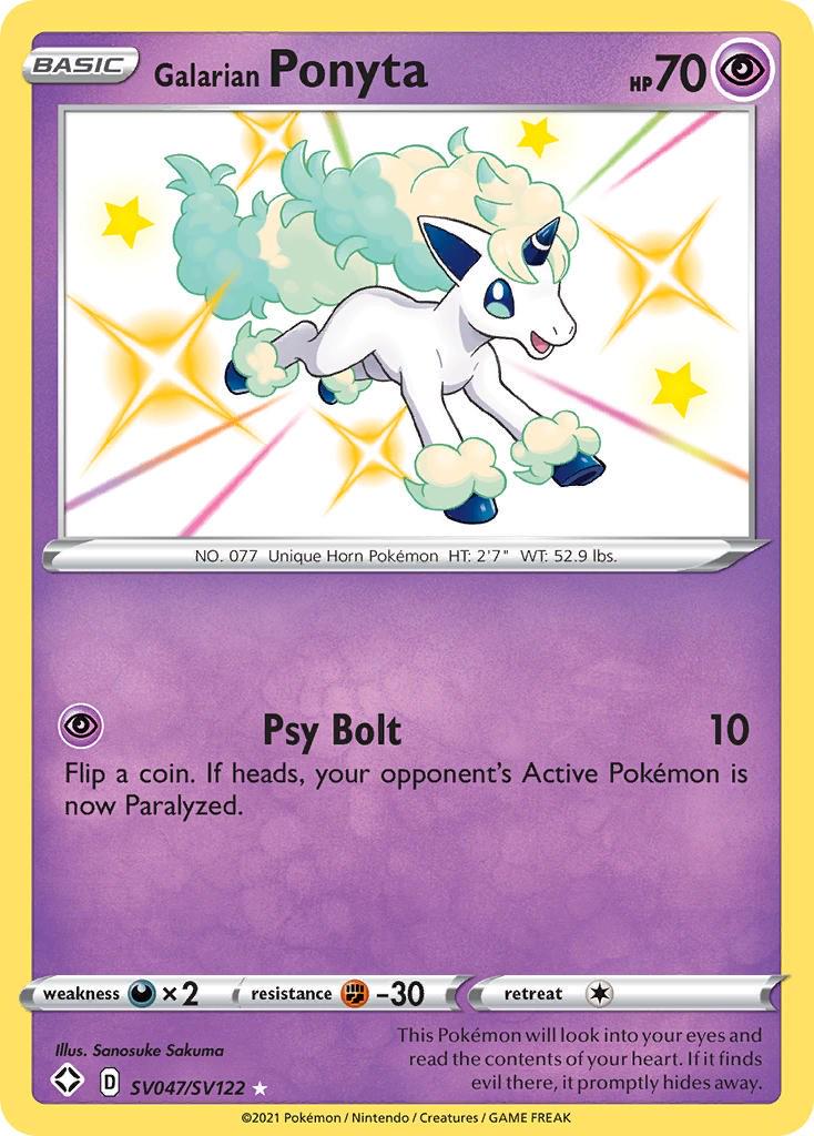 Galarian Ponyta - SV047/SV122 - Shiny Holo - Shining Fates