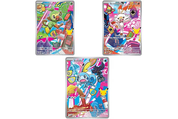 Grookey, Scorbunny & Sobble - First Partners Illustration Series 2 Promos - Set of 3