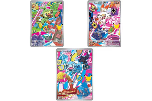 Grookey, Scorbunny & Sobble - First Partners Illustration Series 2 Promos - Set of 3