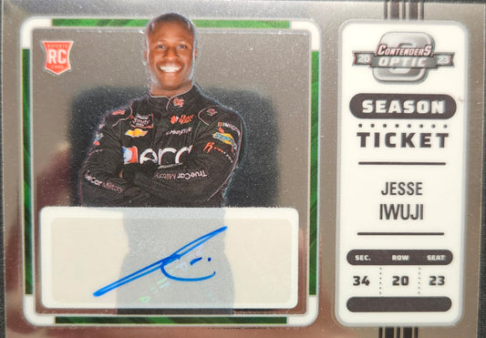 Jesse Iwuji - No.3 - Panini Chronicles Contenders Optic Racing 2023 - Auto