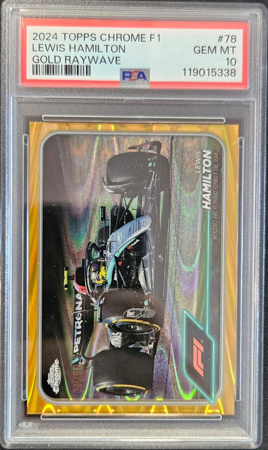 Lewis Hamilton - PSA 10 - Topps Chrome F1 2024 - Gold Raywave - 30/50