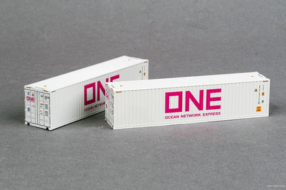 Rodo N Gauge 40ft Dry Container High Cube (Tall) Type ONE (Gray) (2-Pack) Railway