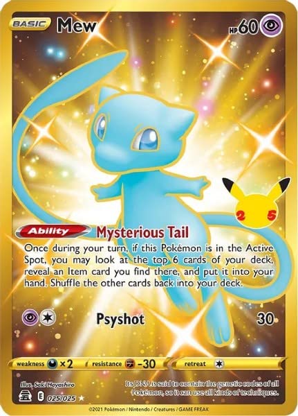 Mew - 025/025 - Hyper Rare - 25th Anniversary Celebrations