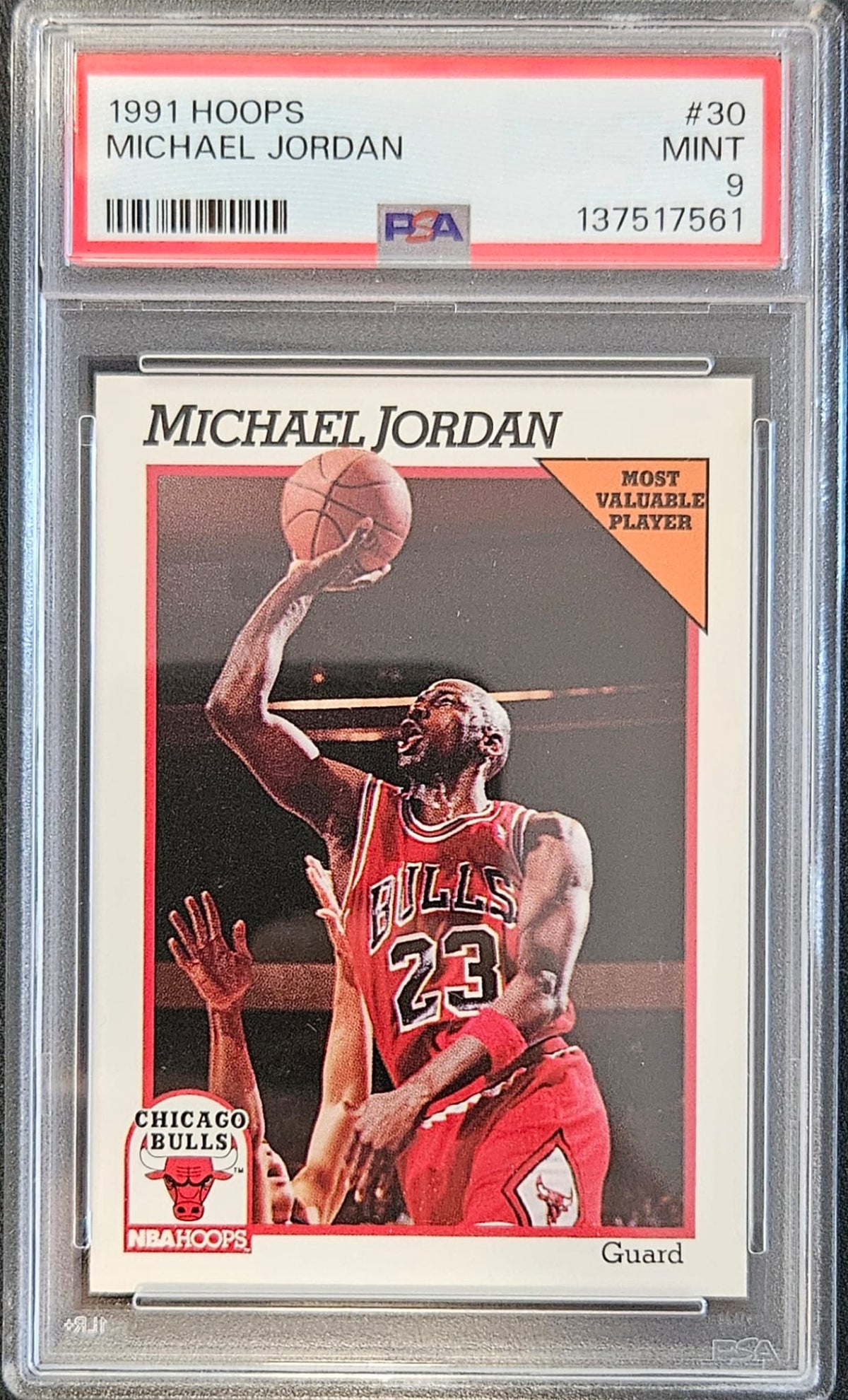 Michael Jordan - PSA 9 - 1991 Hoops - #30 (with Cardboard Guardian Bumper)
