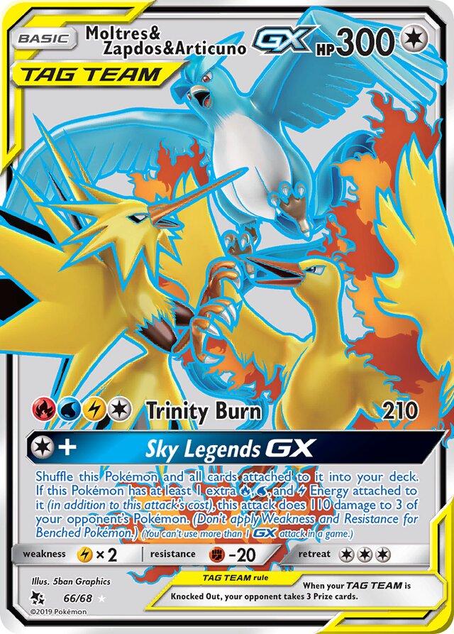 Moltres & Zapdos & Articuno GX - 66/68 - Ultra Rare - Hidden Fates