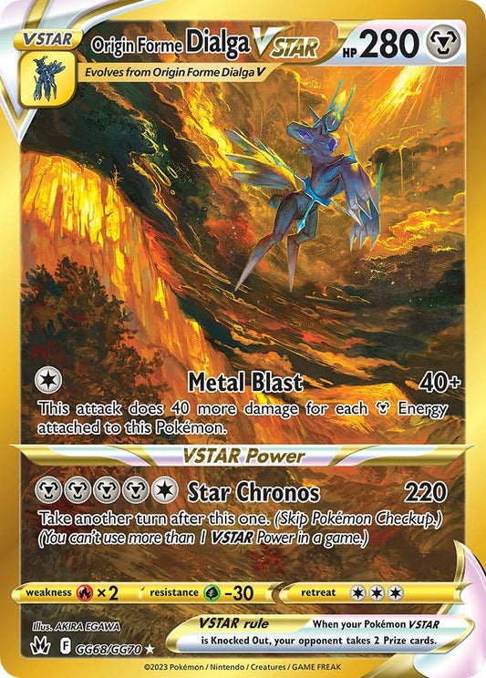 Origin Forme Dialga V Star - GG68/GG70 - Secret Rare - Galarian Gallery - Crown Zenith