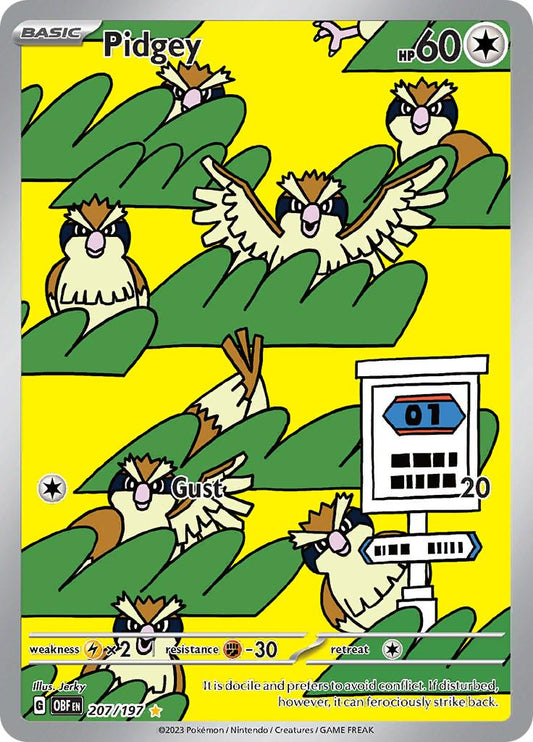 Pidgey - 207/197 - Illustration Rare - Obsidian Flames