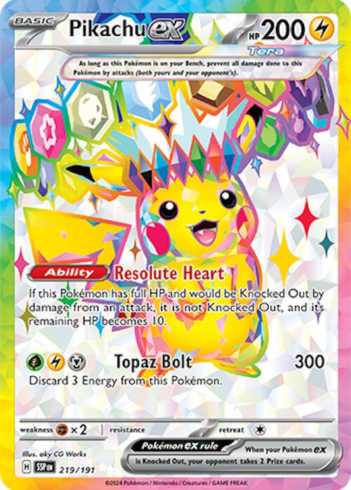 Pikachu ex - 219/191 - Ultra Rare - Surging Sparks