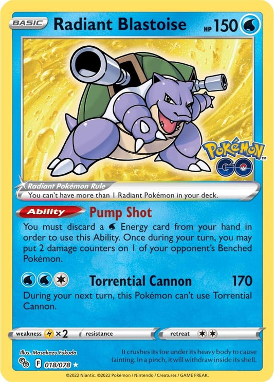 Radiant Blastoise - 018/078 - Holo - Pokemon Go