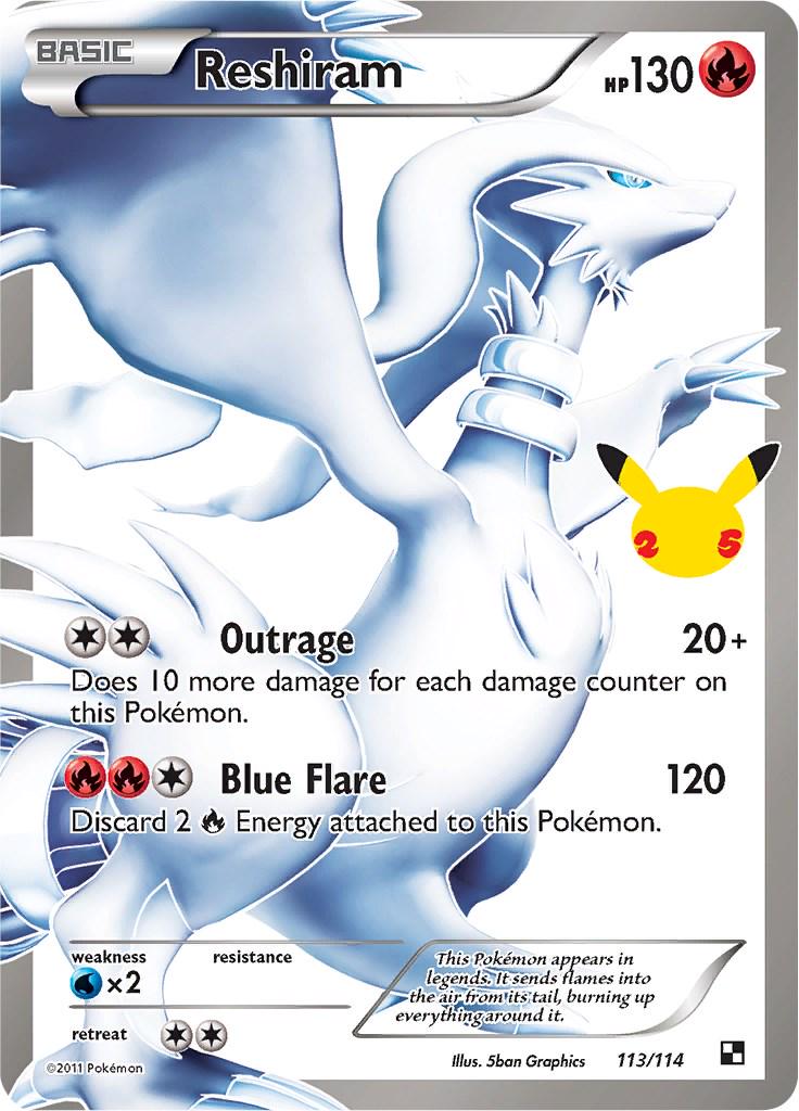 Reshiram - 113/114 - Ultra Rare - Celebrations 25th Anniversary