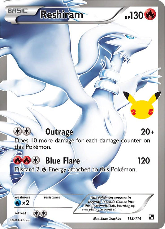 Reshiram - 113/114 - Ultra Rare - Celebrations 25th Anniversary
