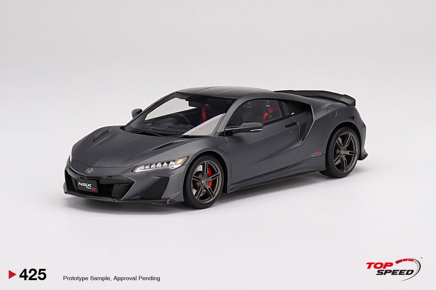 TOP SPEED 0425 - 1/18 HONDA NSX TYPE S 2022 GOTHAM GRAY MATTE