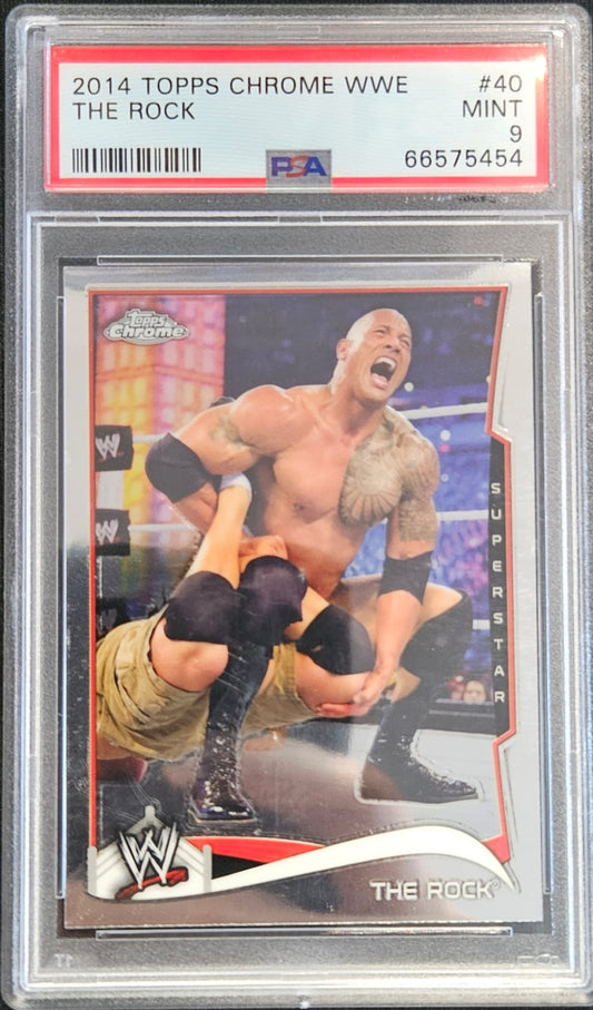 The Rock - PSA 9 - Topps Chrome WWE 2014 - #40