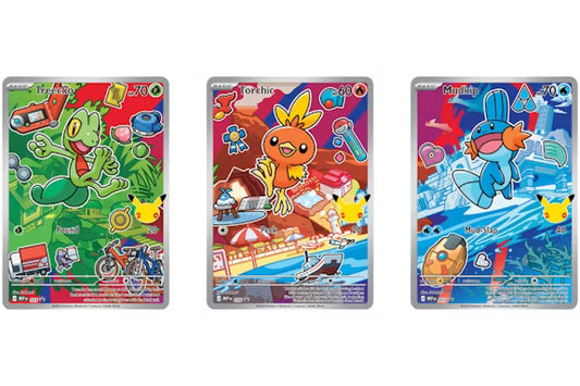 Treeko, Torchic & Mudkip - First Partners Illustration Series 3 Promos - Set of 3