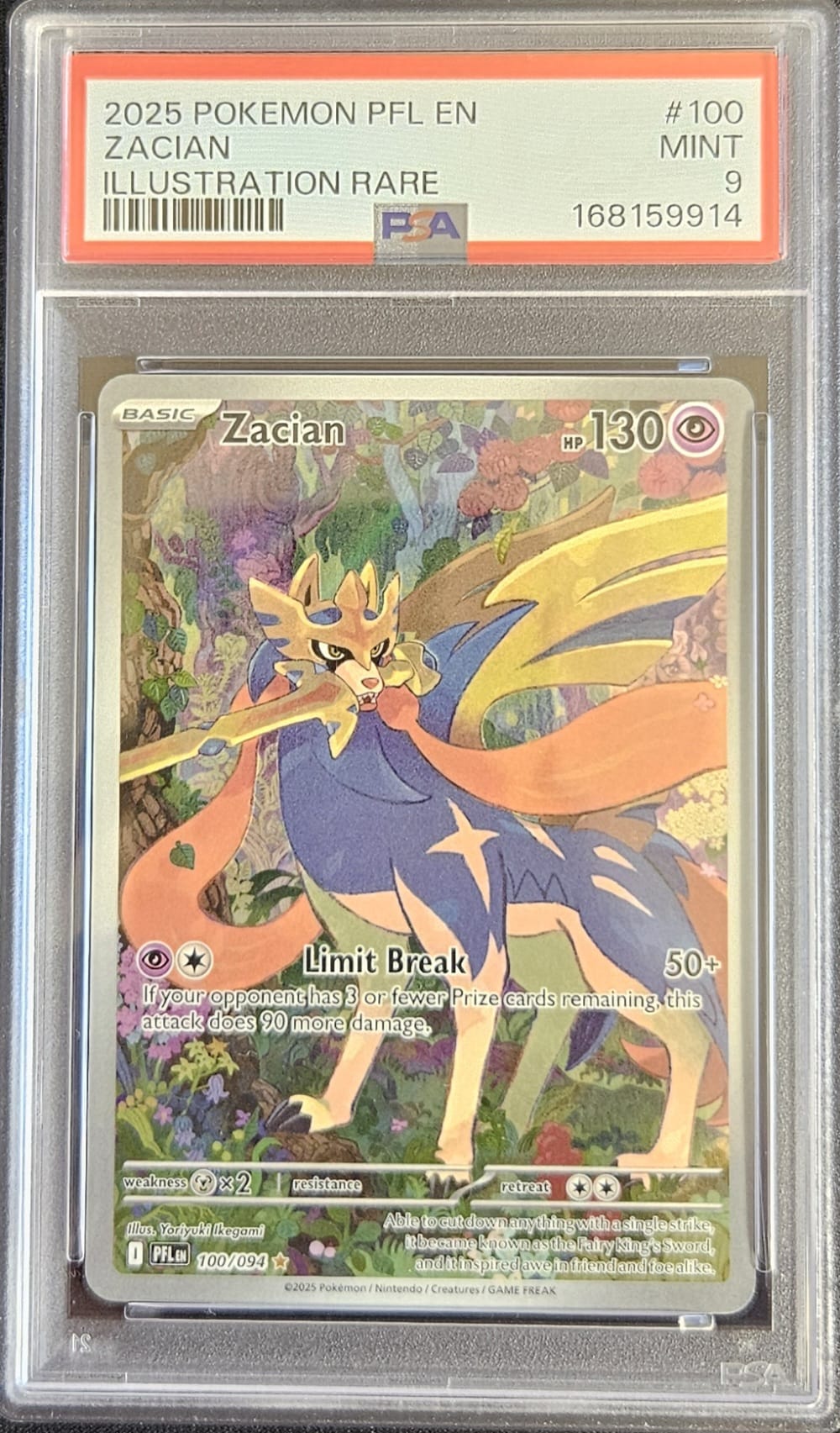 Zacian - PSA 9 - 100/094 - Illustration Rare - Phantasmal Flames