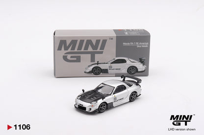 Mini GT MGT01106-R 1/64 Mazda RX-7 RE-Amemiya Silver Metallic LHD New