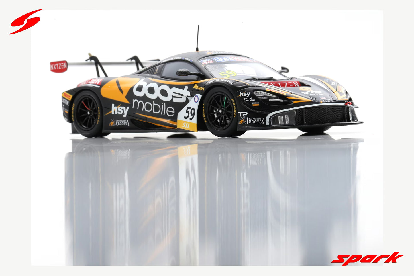 Spark 1/43 McLaren 720S GT3 No.59 59Racing 8th Bathurst 12H 2020 D. Storey - F. Ross - M. Kodrić Limited 300 AS055