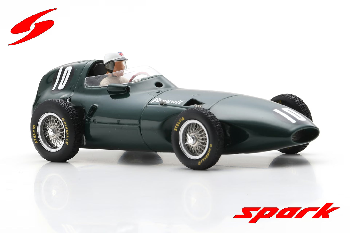 Spark 1/43 Vanwall VW2 No.10 4th Belgian GP 1956 Harry Schell S7203
