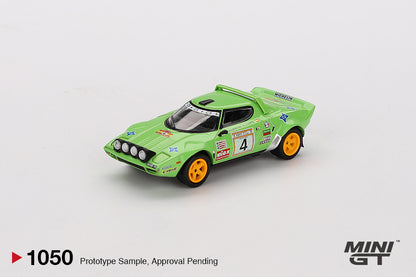 Mini GT No 1050 1/64 Lancia Stratos HF #4 1979 Spanish Rally Champion LHD New