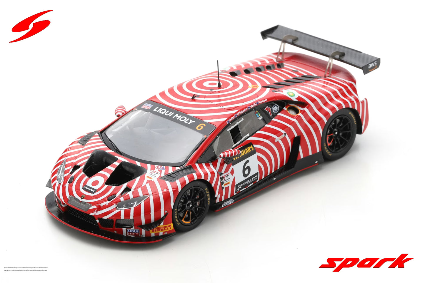 Spark 1/43 Lamborghini Huracán GT3 EVO No.6 Wall Racing 5th Bathurst 12H 2022 T. D'Alberto - D. Wall - A. Deitz - G. Denyer