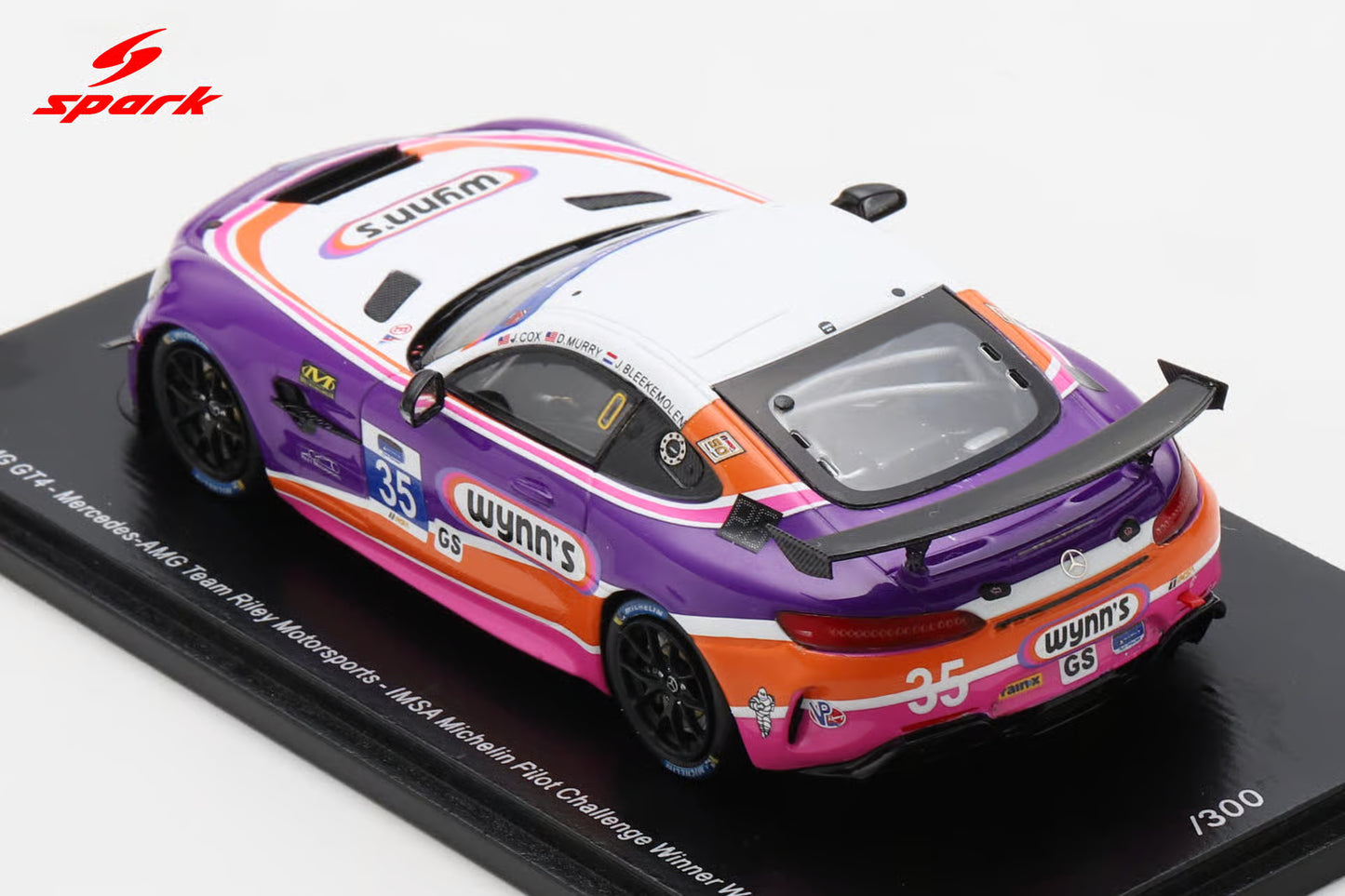 Spark Mercedes-AMG GT4 No.35 Mercedes-AMG Team Riley Motorsports IMSA Michelin Pilot Challenge Winner Watkins Glen 2019 D. Murry - J. Bleekemolen - J. Cox Limited 300 US138 - 1:43