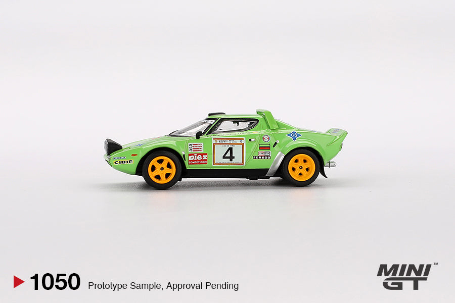 Mini GT No 1050 1/64 Lancia Stratos HF #4 1979 Spanish Rally Champion LHD New