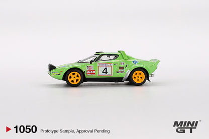 Mini GT No 1050 1/64 Lancia Stratos HF #4 1979 Spanish Rally Champion LHD New