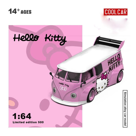 Cool Car 1/64 - Volkswagen T1 - Hello Kitty Light Pink (Limited to 500pcs World Wide)